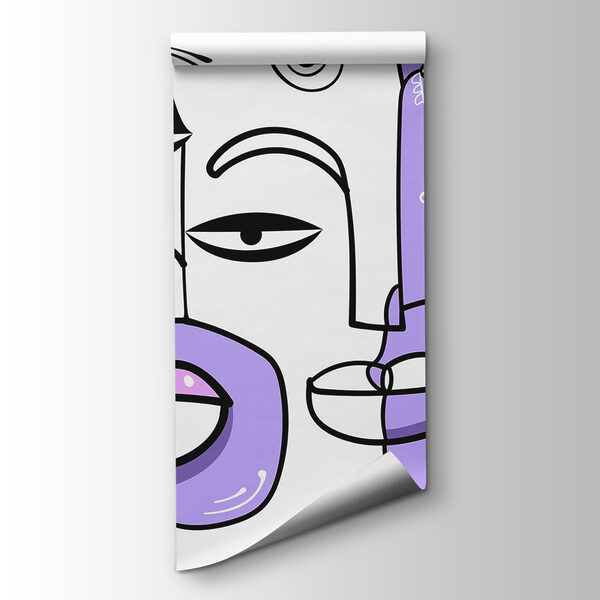 Group of faces drawn in different colors