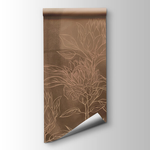 Floral outlines on warm background