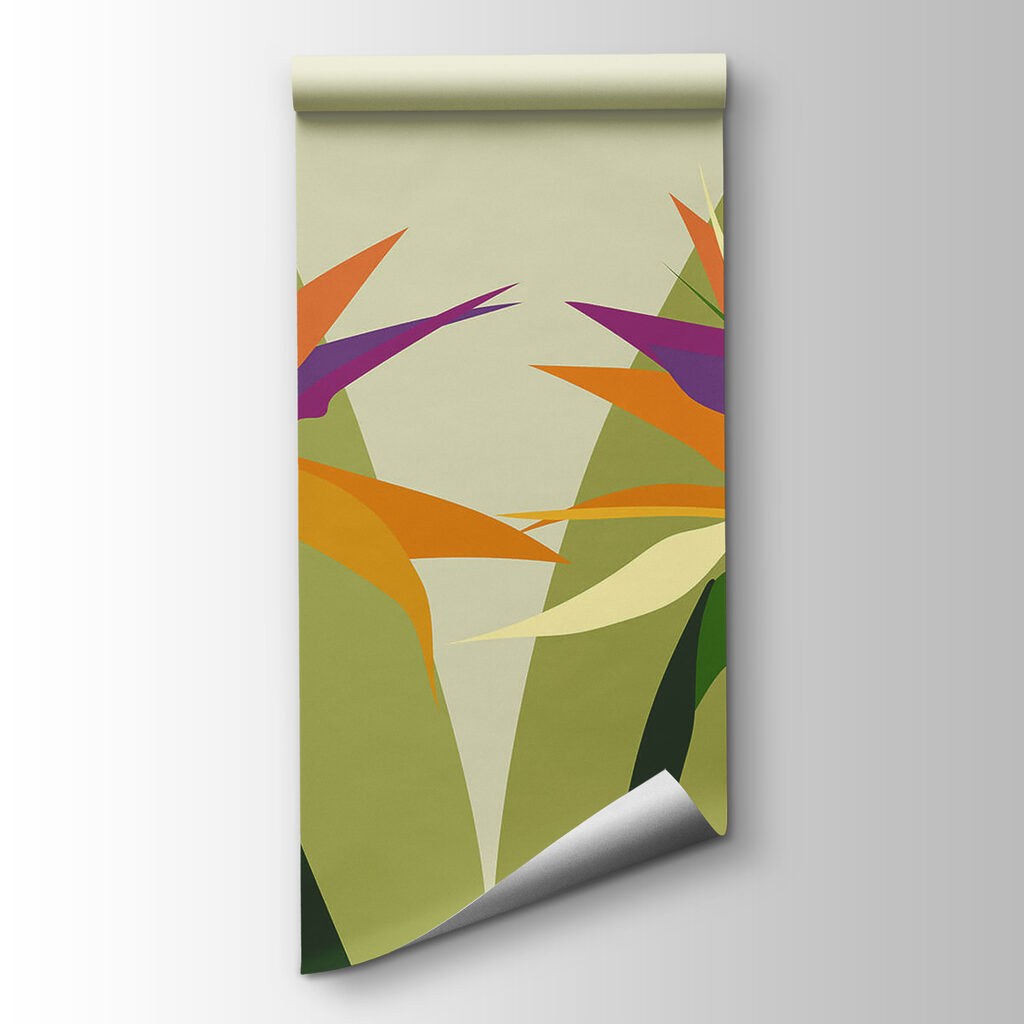 Colorful flowers on green stems