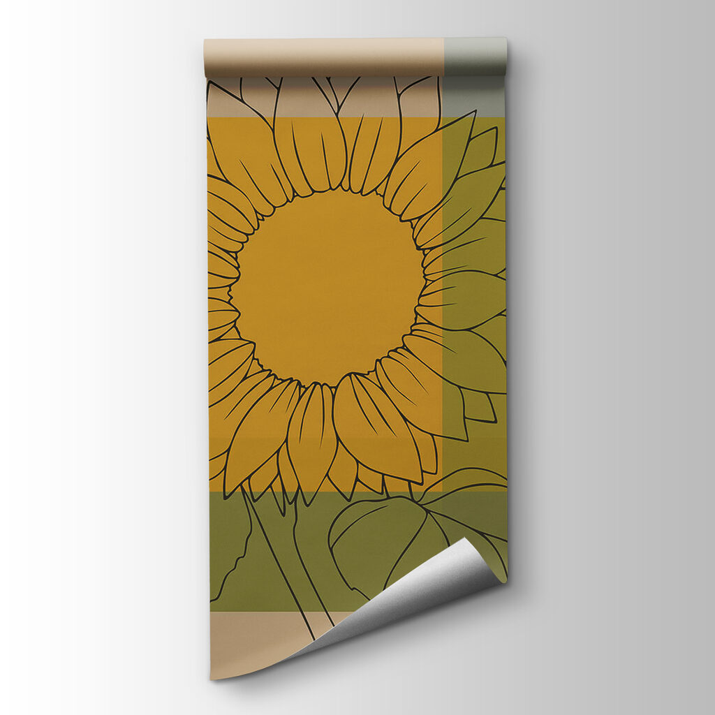 Group of sunflowers with leaves