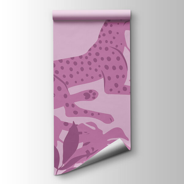 Purple cheetah with pink spots