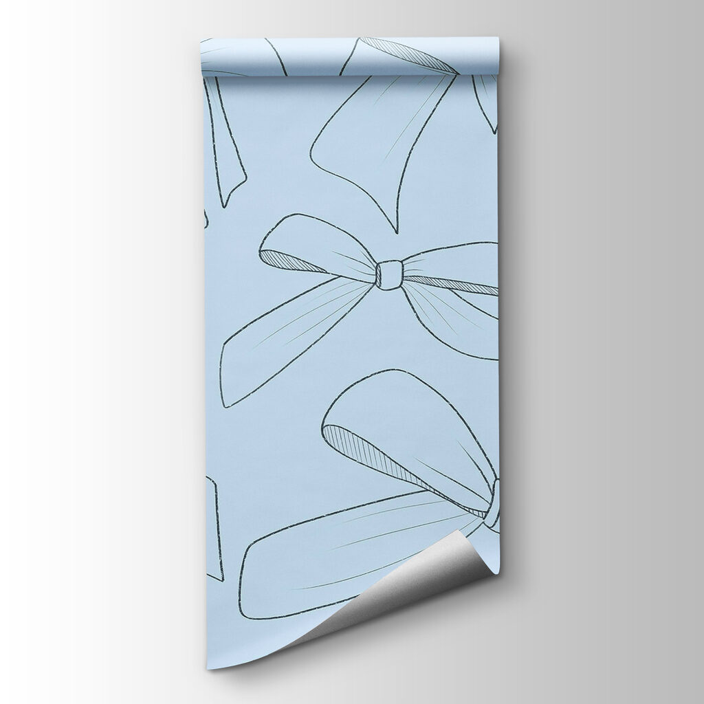 Pattern of bows on a blue background Pattern of bows on a blue background