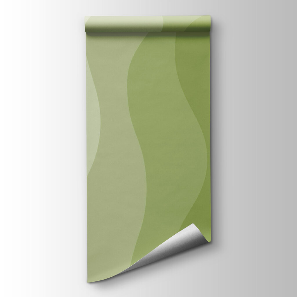 Green and white wavy lines