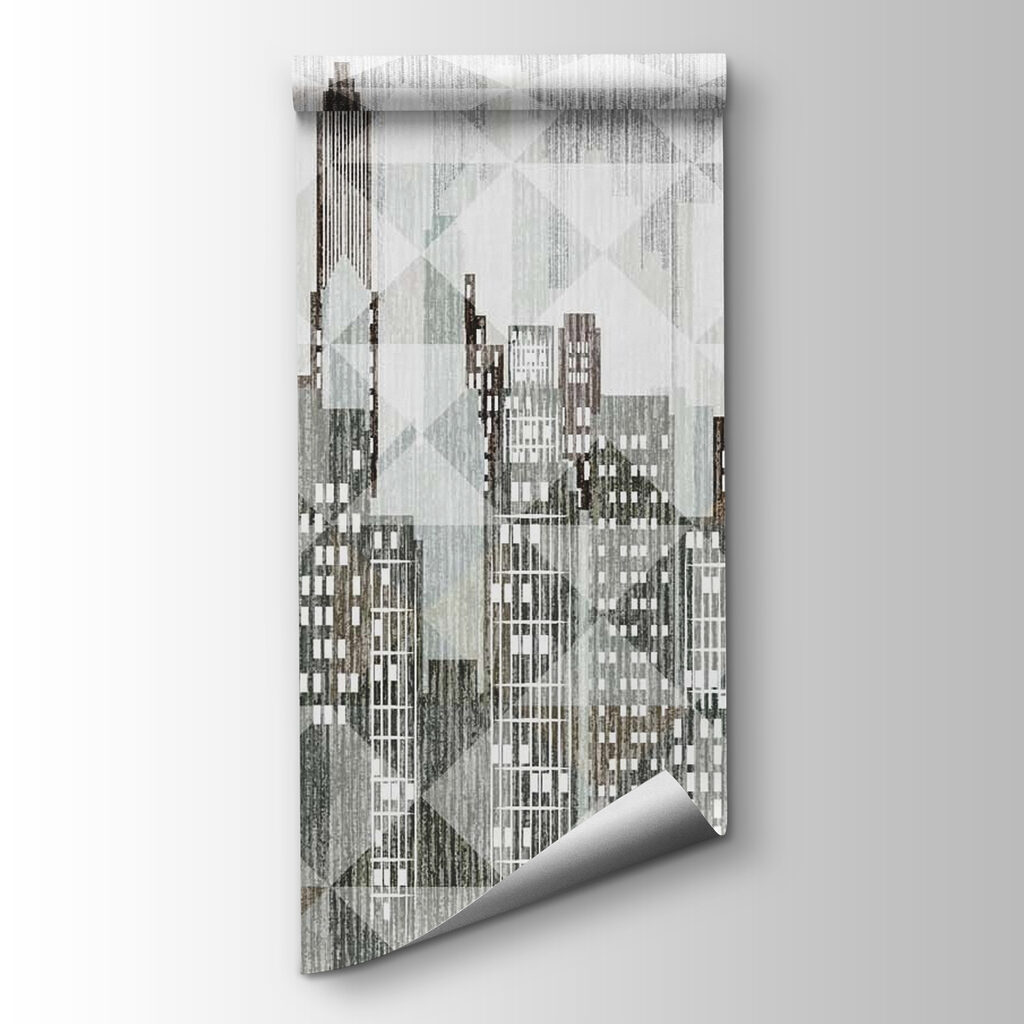 City skyline with many windows