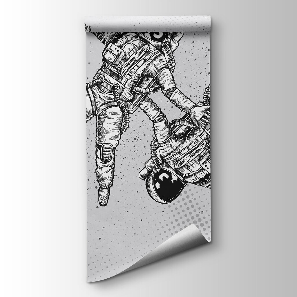 A drawing of astronauts in space A drawing of astronauts in space
