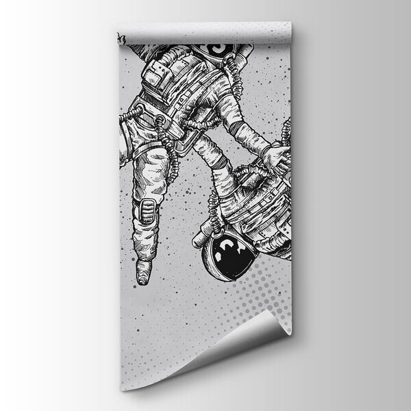 A drawing of astronauts in space A drawing of astronauts in space