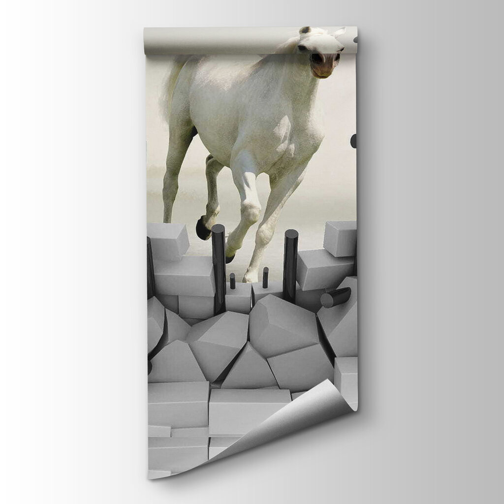 Horse running through a wall