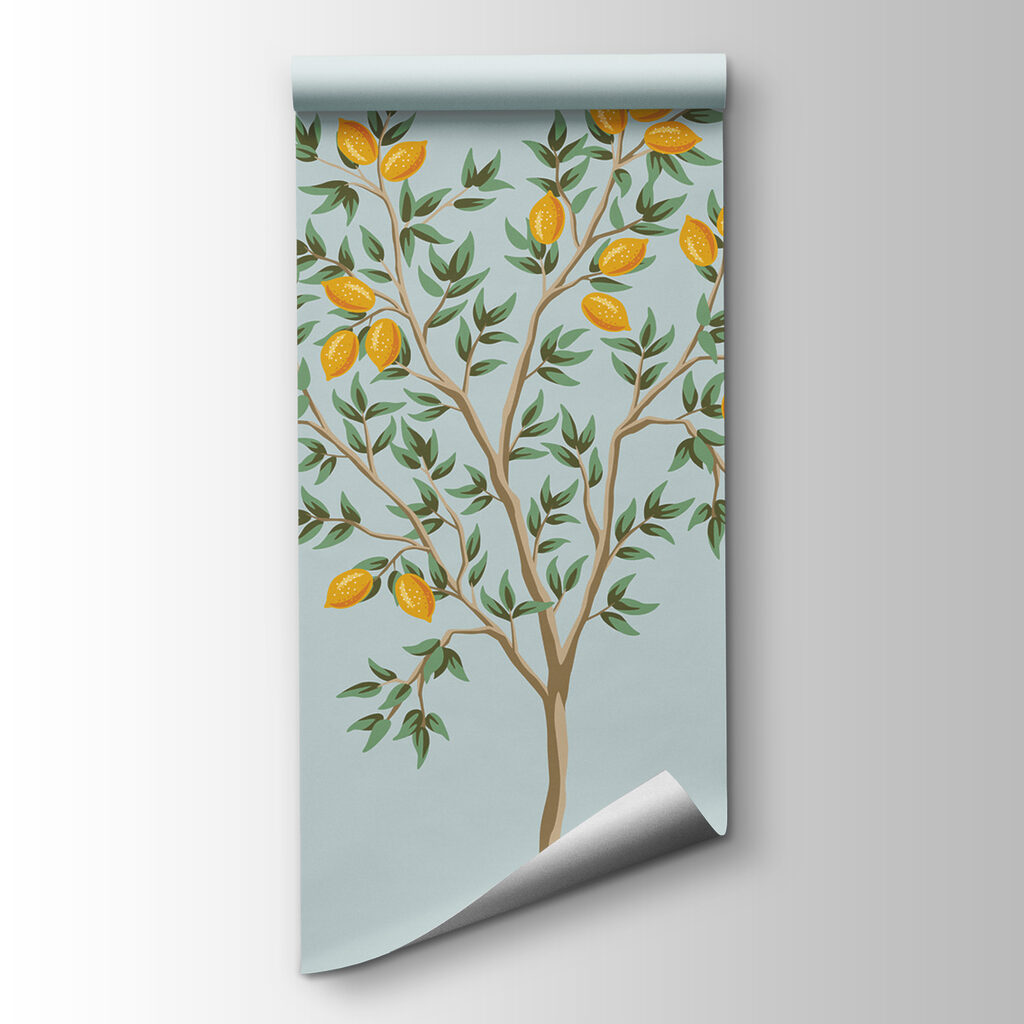 Group of lemon trees with fruits on them Group of lemon trees with fruits on them