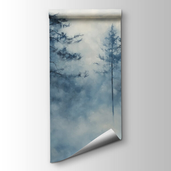 Foggy forest with trees Foggy forest with trees