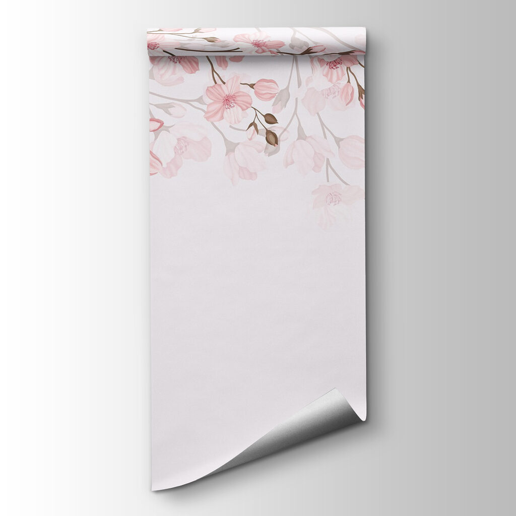 Pink flowers on a white background