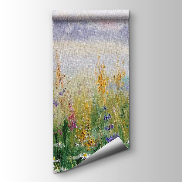 Painting of flowers in a field Painting of flowers in a field