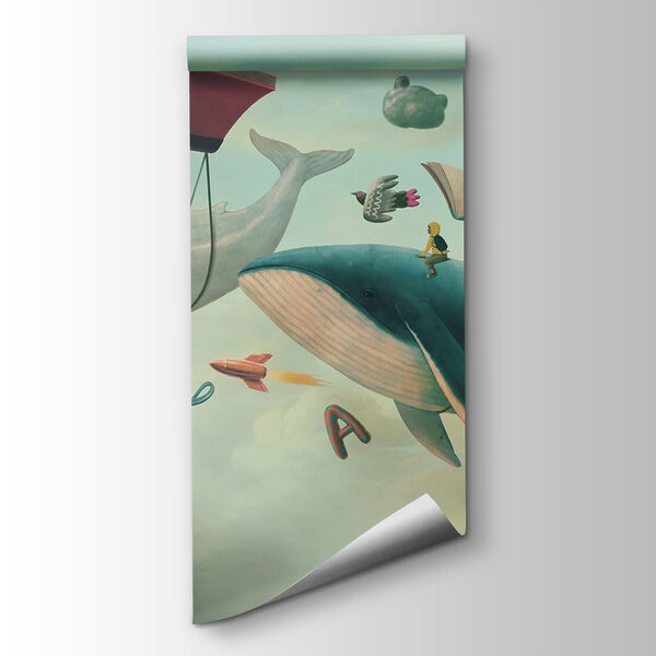 Whale and whale with books and a book on them Whale and whale with books and a book on them