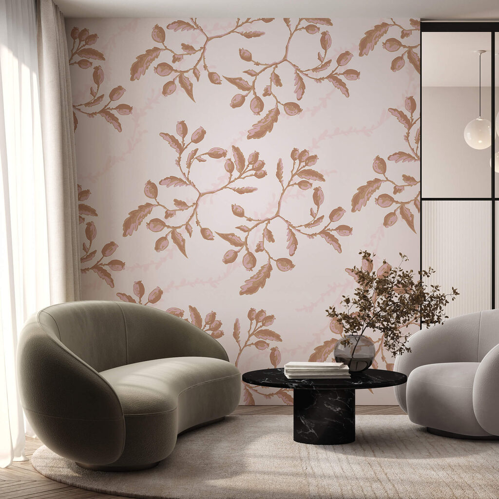 Motivo di foglie e bacche