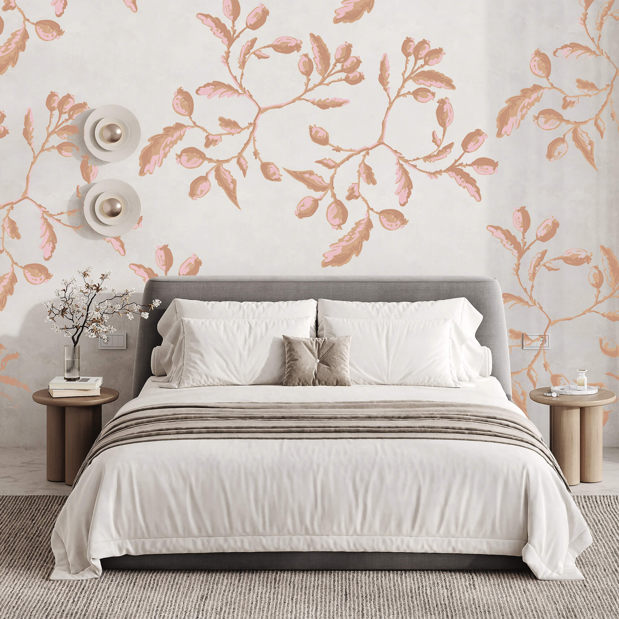 Motivo di foglie e bacche