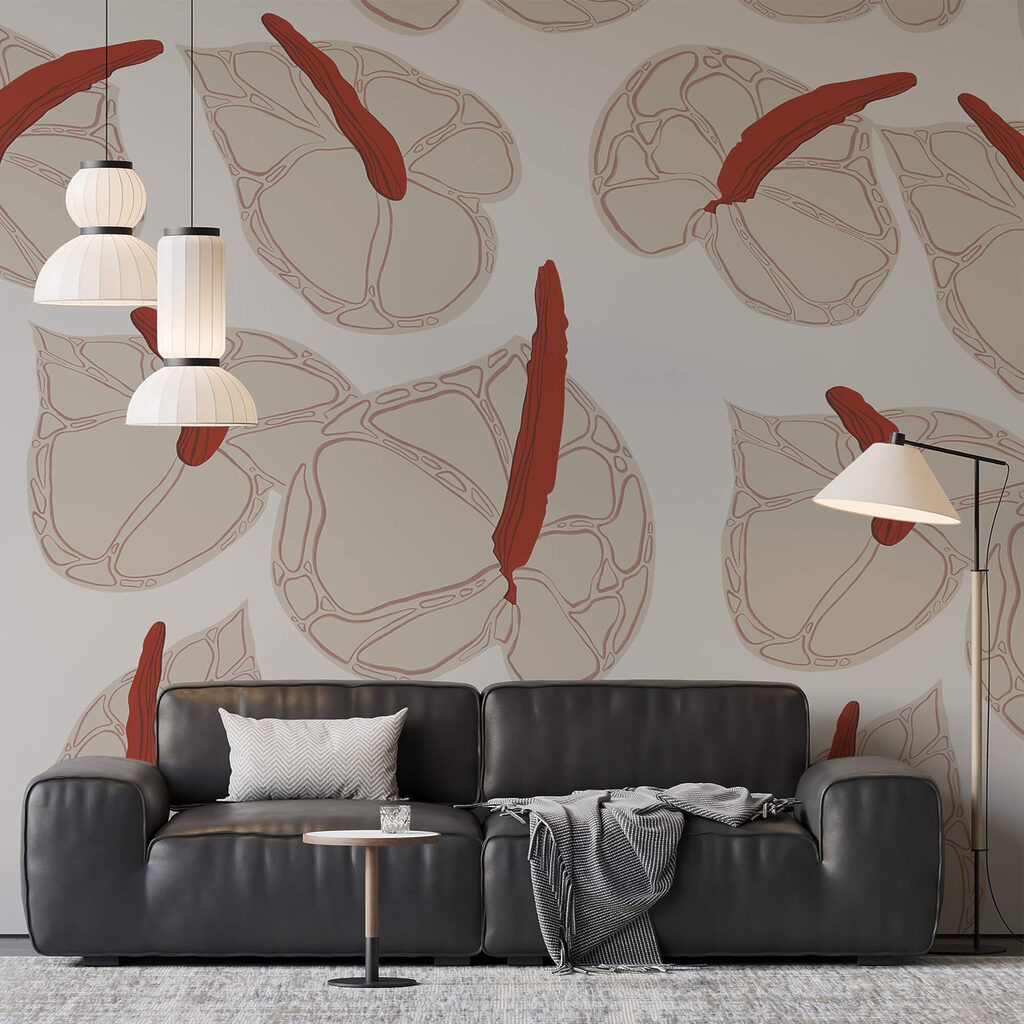 Motivo floreale su sfondo bianco