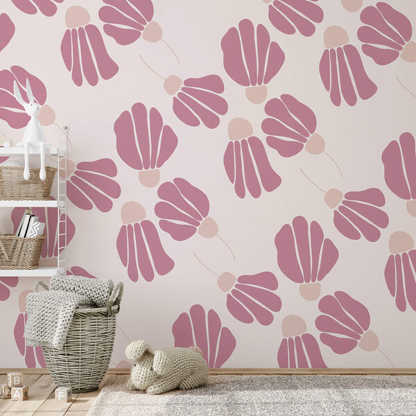 Carta da parati Carta da parati Motivo di fiori rosa (COD: t00405)