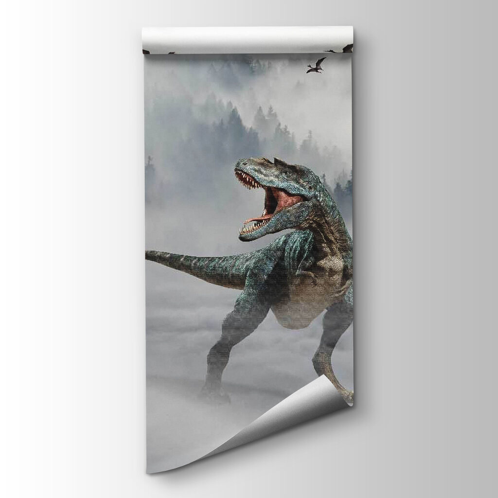 Group of dinosaurs in the snow