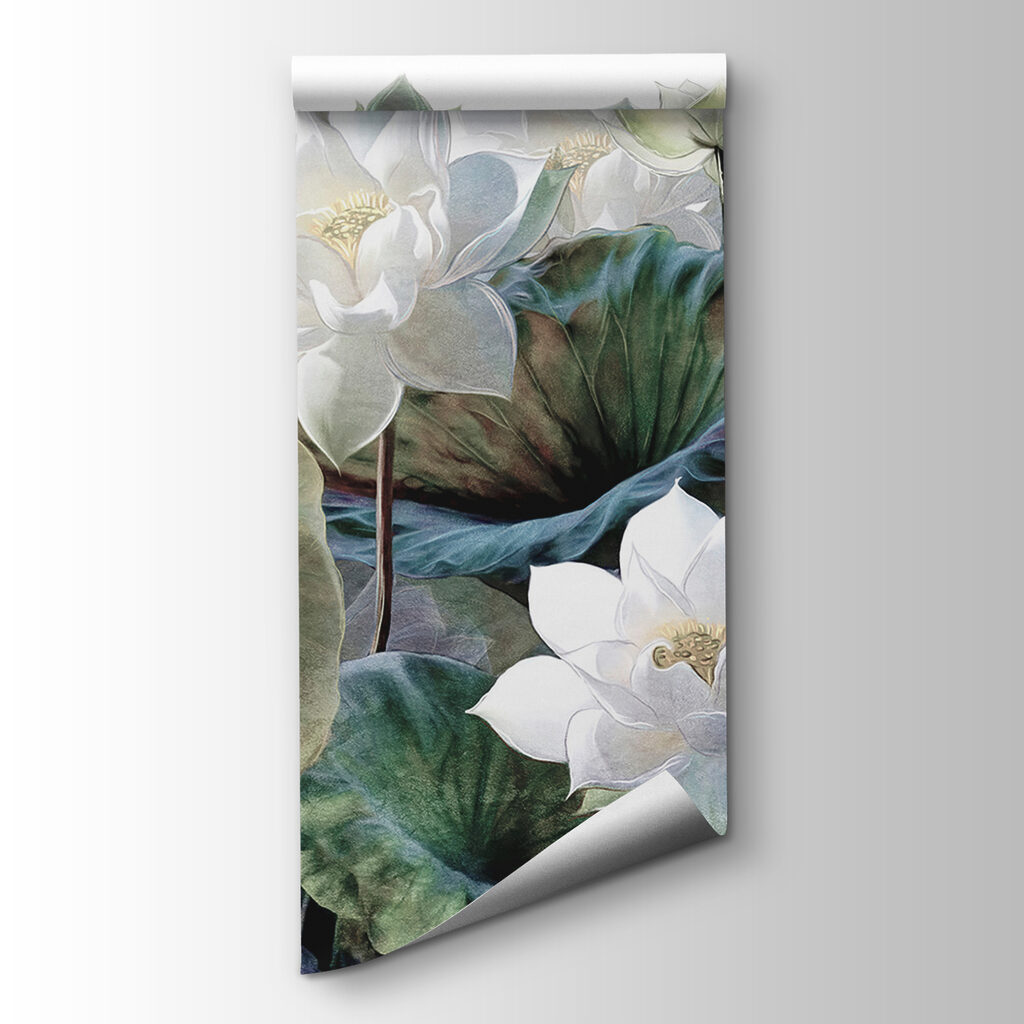 Group of white flowers and green leaves Group of white flowers and green leaves