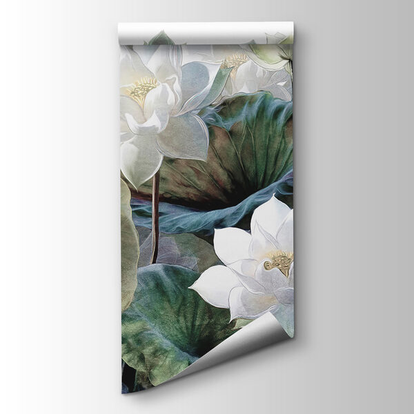 Group of white flowers and green leaves Group of white flowers and green leaves