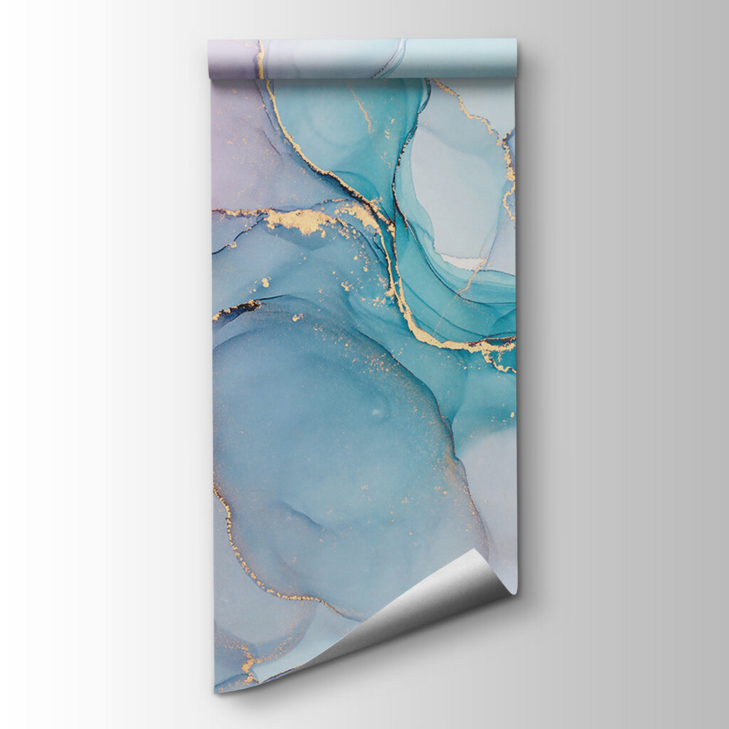 Serene abstract waves of cool colors