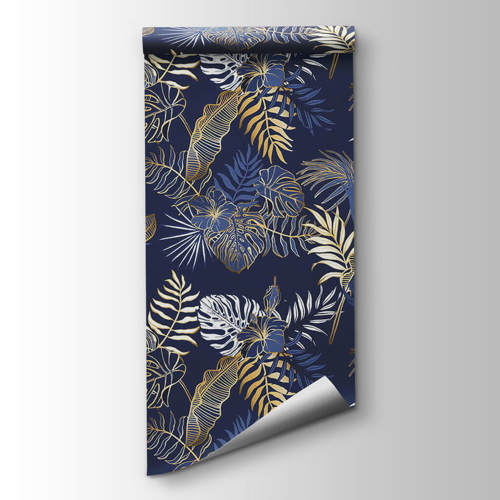 Pattern of leaves on a blue background Pattern of leaves on a blue background