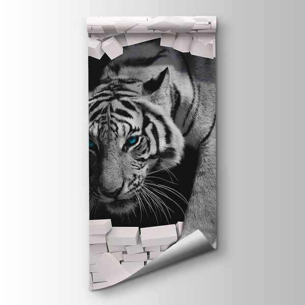 Tiger coming out of a wall Tiger coming out of a wall