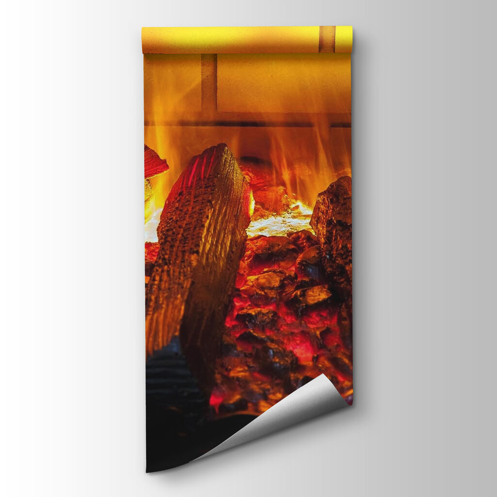 Fire in a fireplace Fire in a fireplace