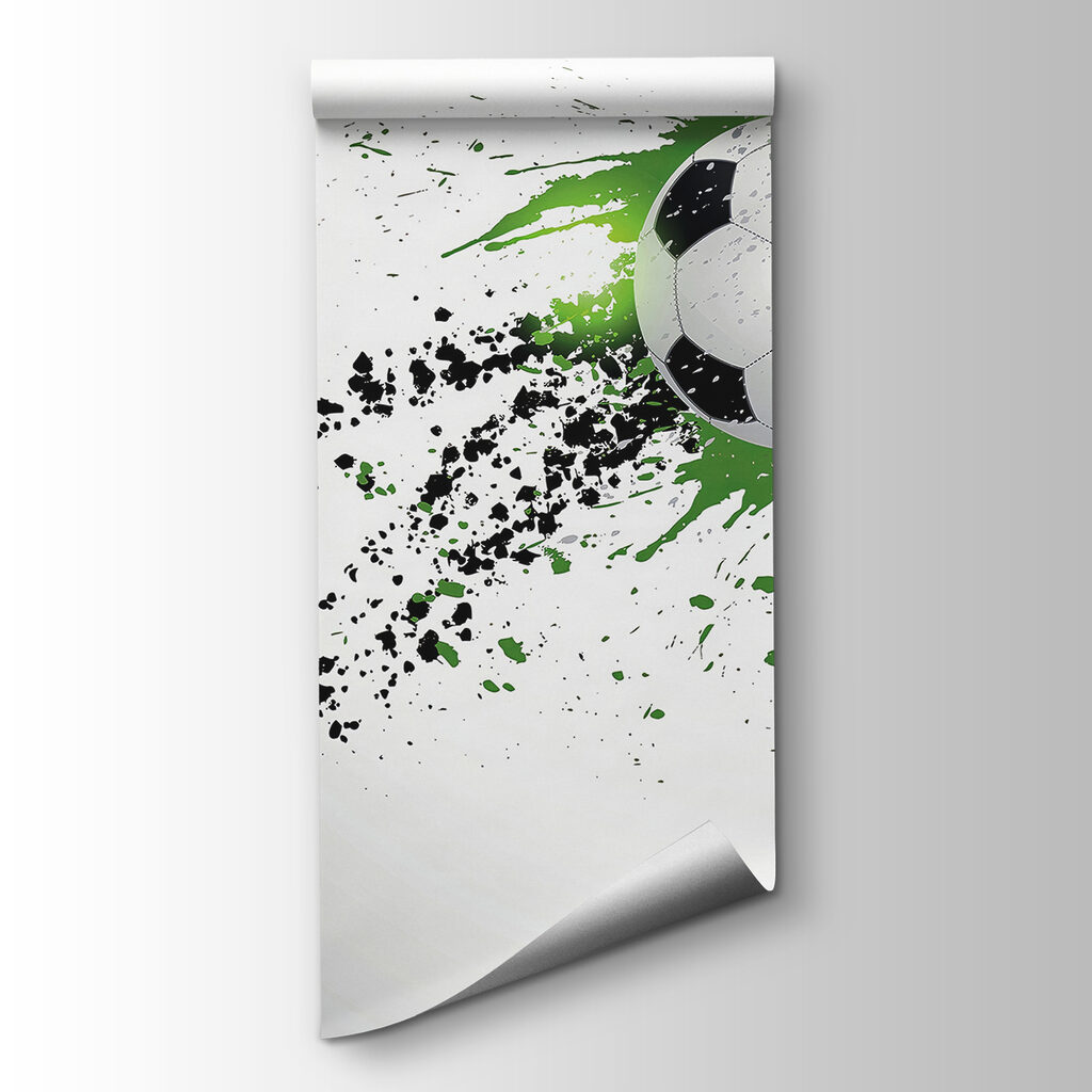 Football ball with splashes of paint