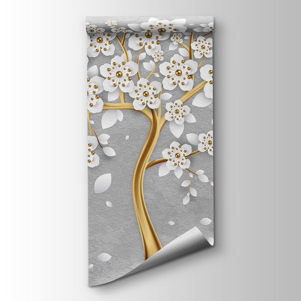 Tree with white flowers and leaves