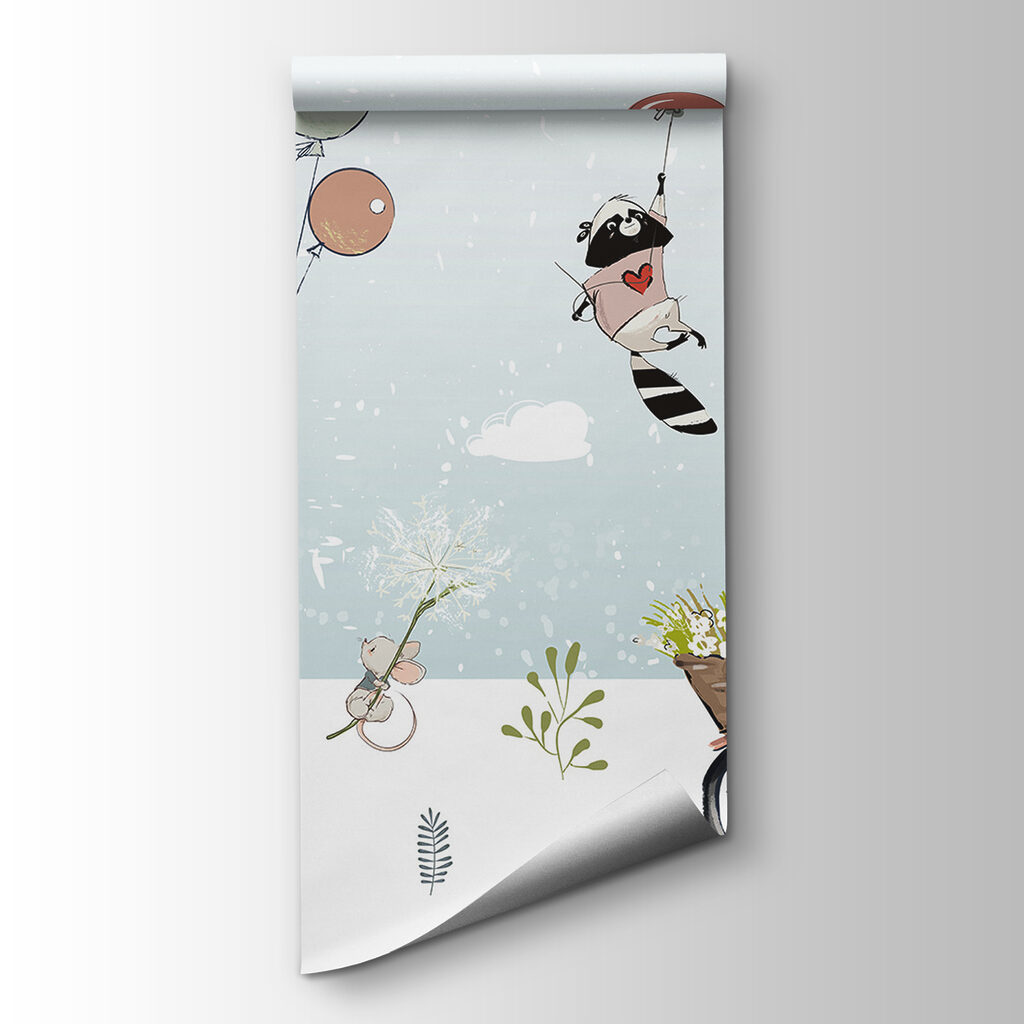 Cartoon of animals on a bicycle