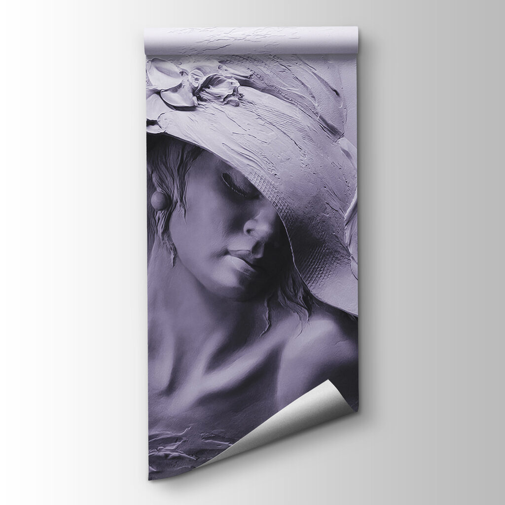 A sculpture of a woman in a hat