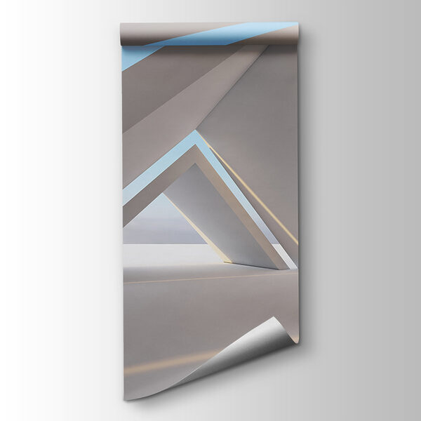 White room with triangular shapes