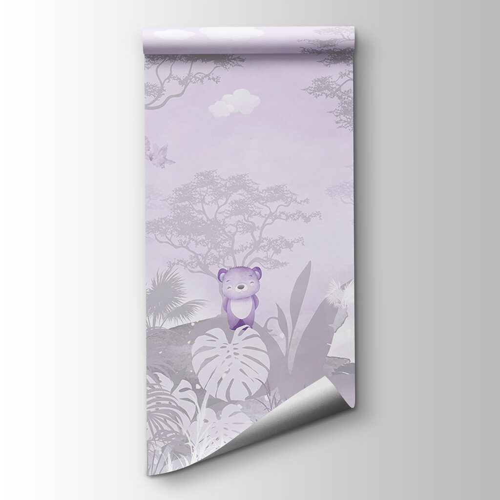 A purple and white background with animals A purple and white background with animals