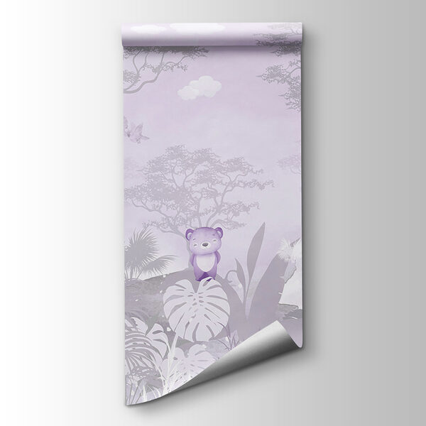 A purple and white background with animals A purple and white background with animals