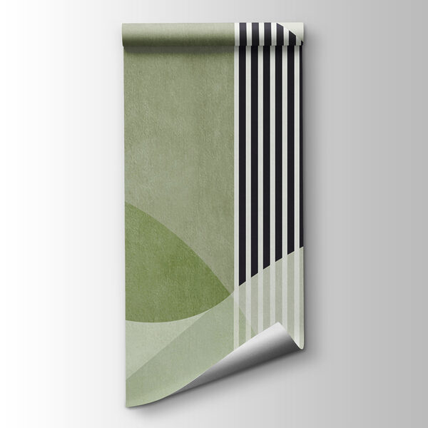 A green and black geometric design