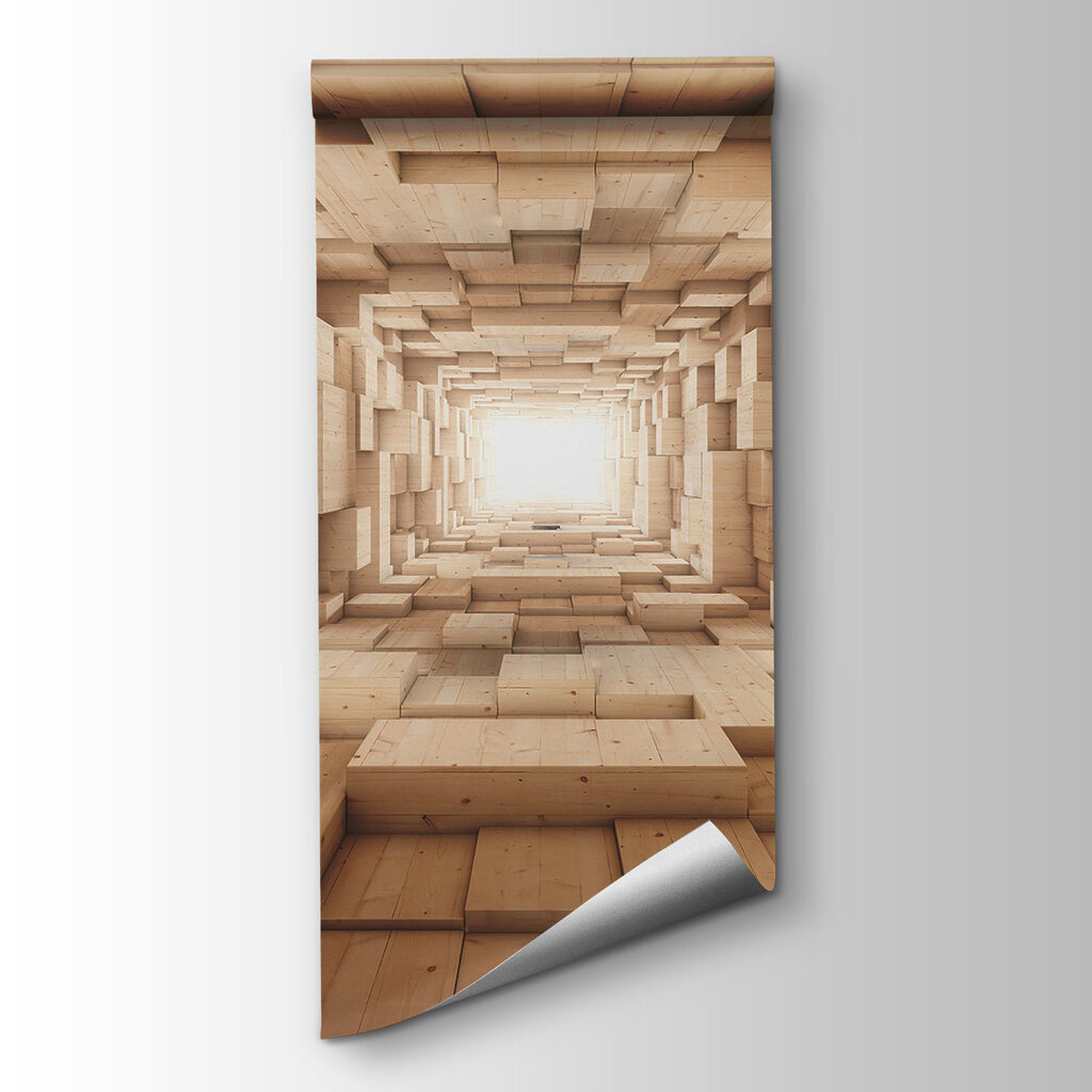 Tunnel of wood blocks