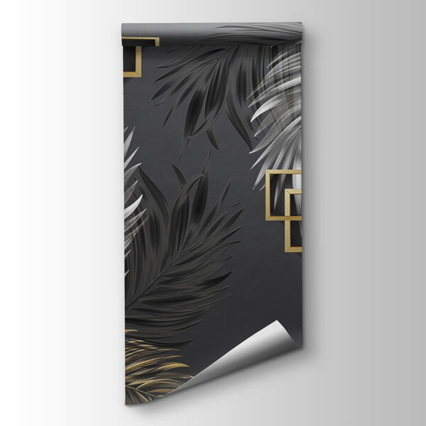 Wallpaper with feathers and square frames