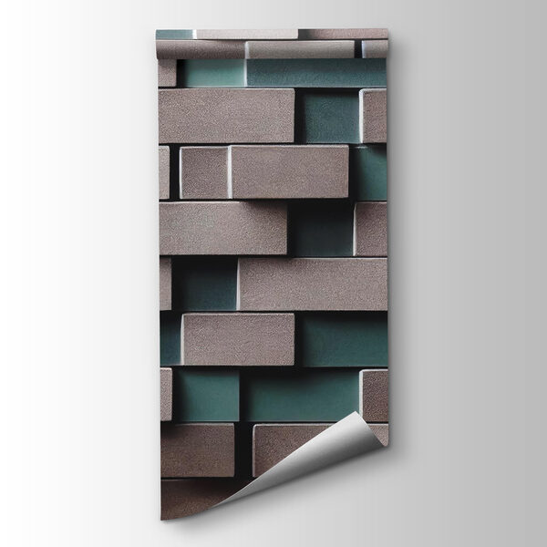 Wall of white and grey bricks