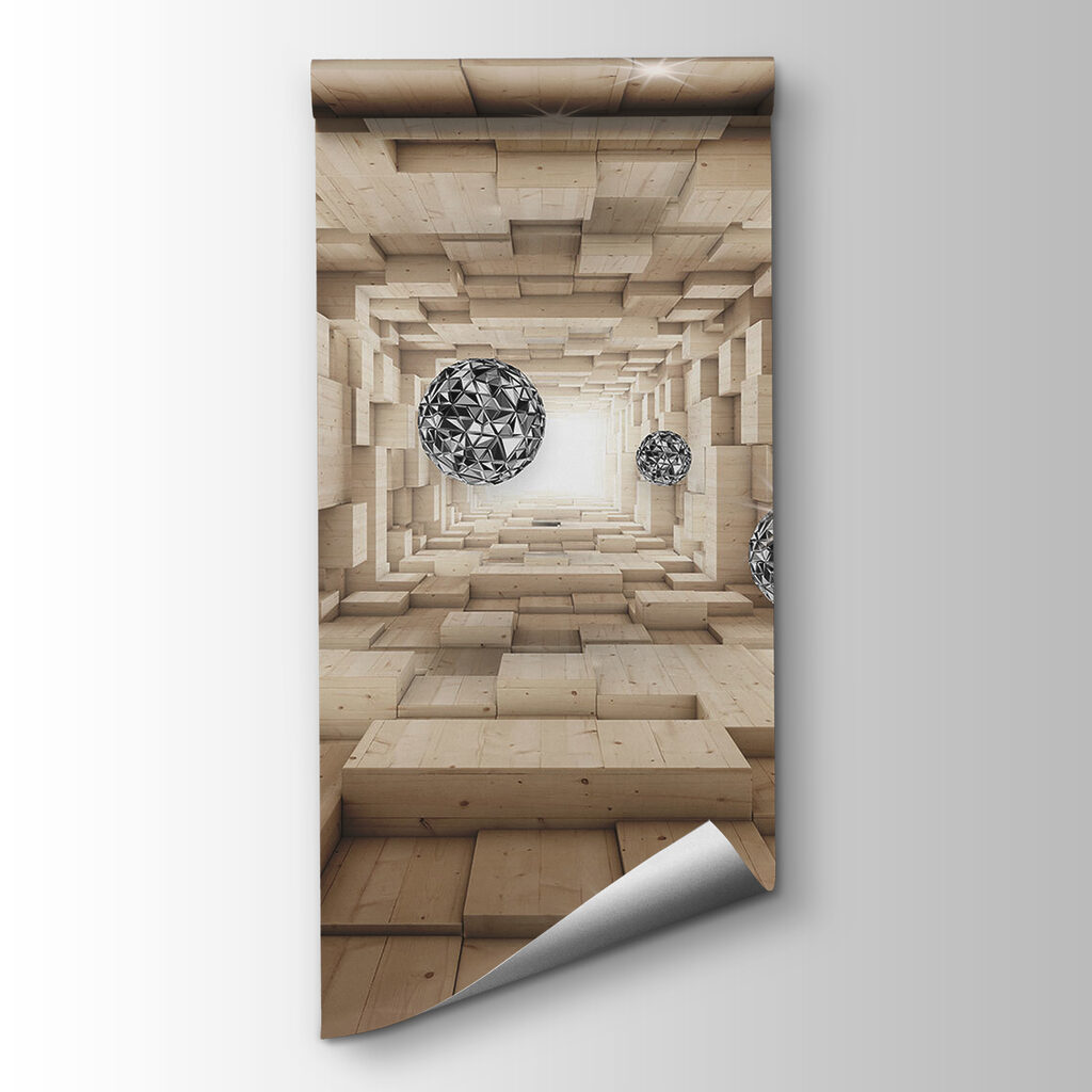 Room with wood and silver balls