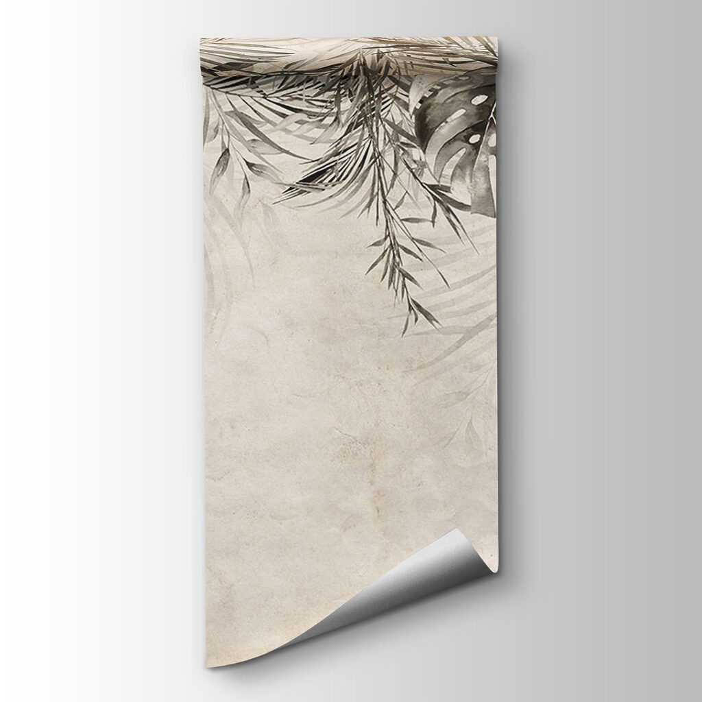 Tropical leaves on a textured background Tropical leaves on a textured background