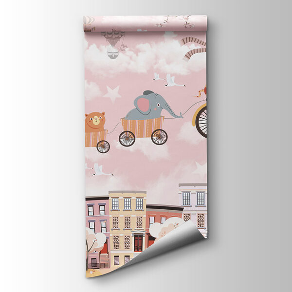 Cartoon animals riding a bicycle