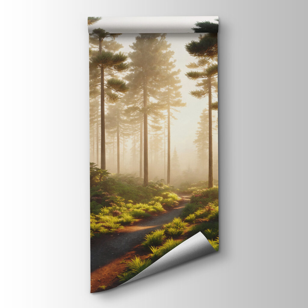 Path through a forest with trees and plants