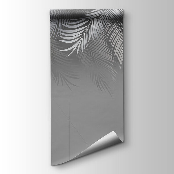 Grey and white background with leaves Grey and white background with leaves