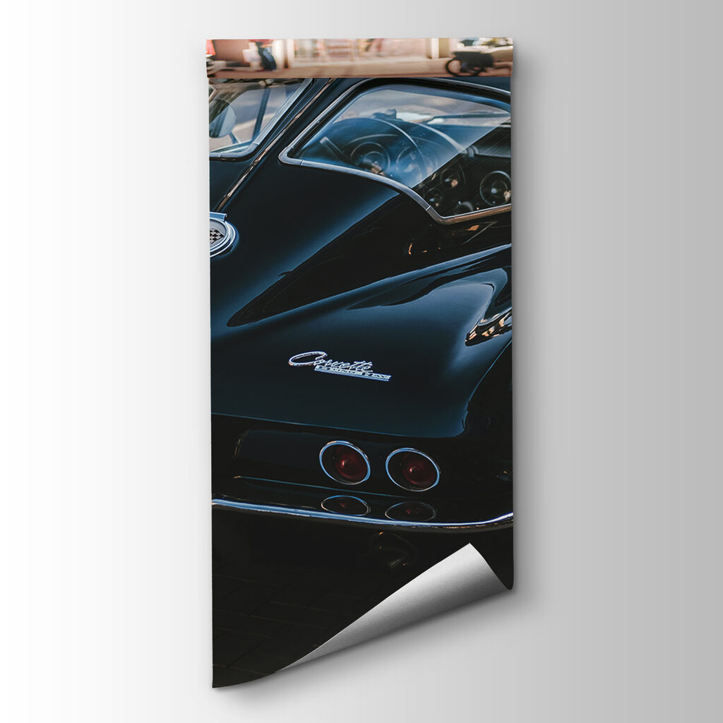 Black car parked on a street