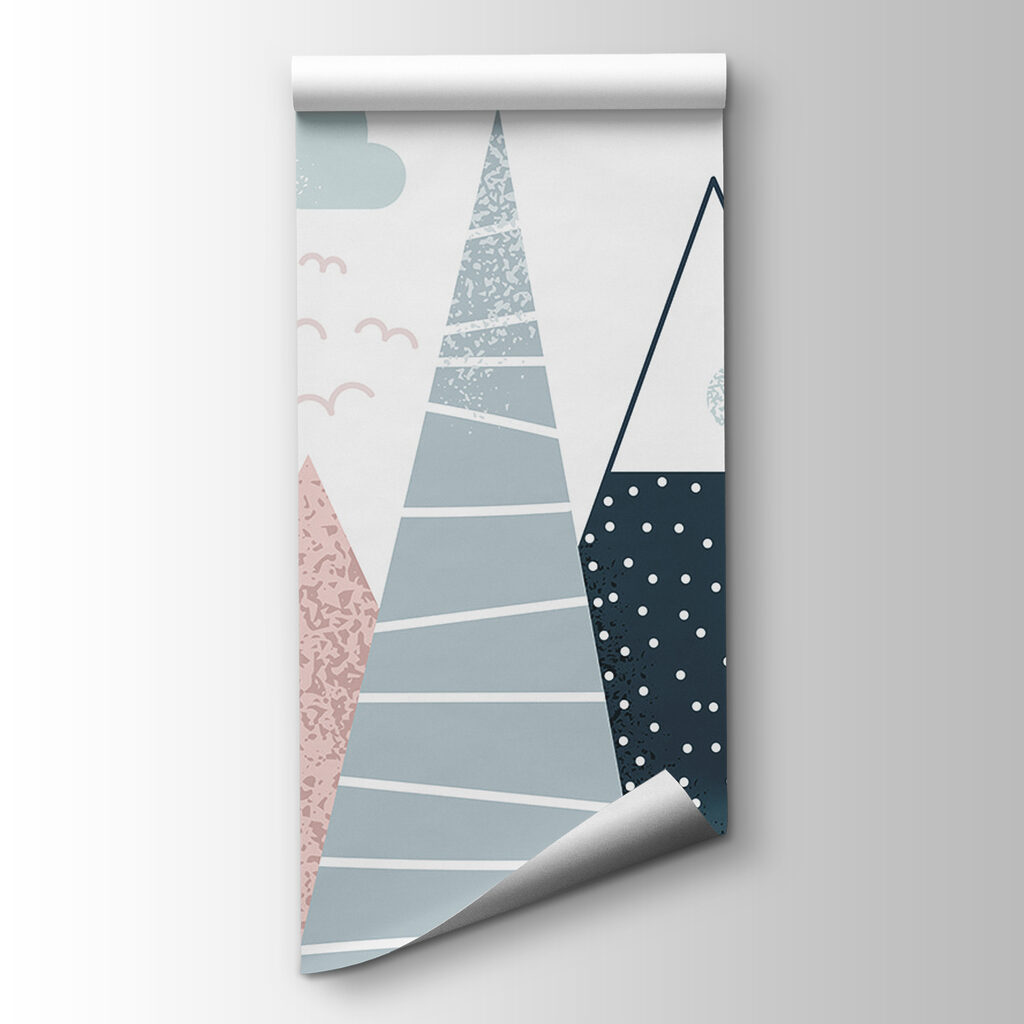 Group of mountains with trees and clouds Group of mountains with trees and clouds