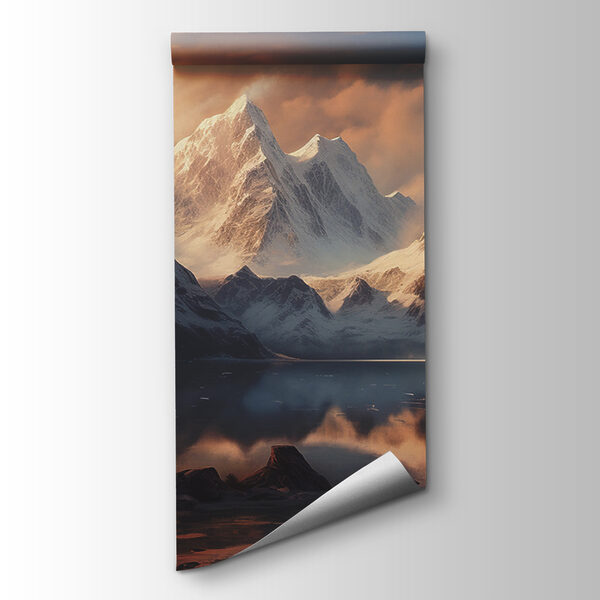 Mountain range with a body of water