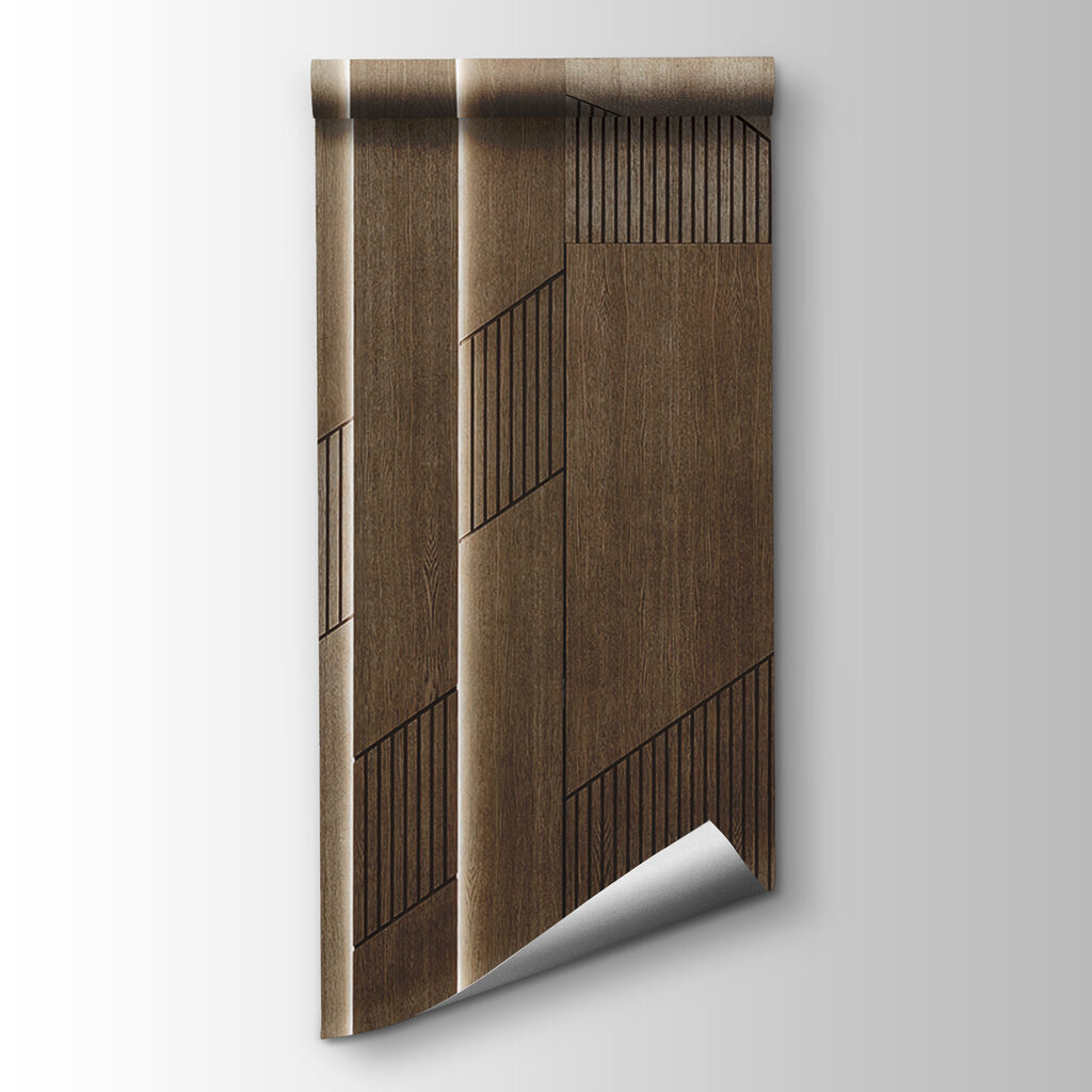 Elegant geometric design on wood panels