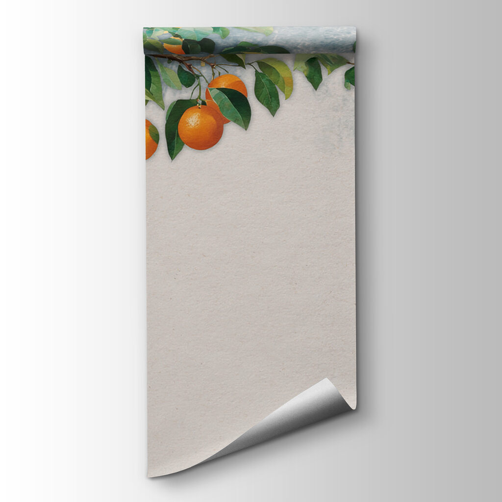 A branch of oranges with leaves