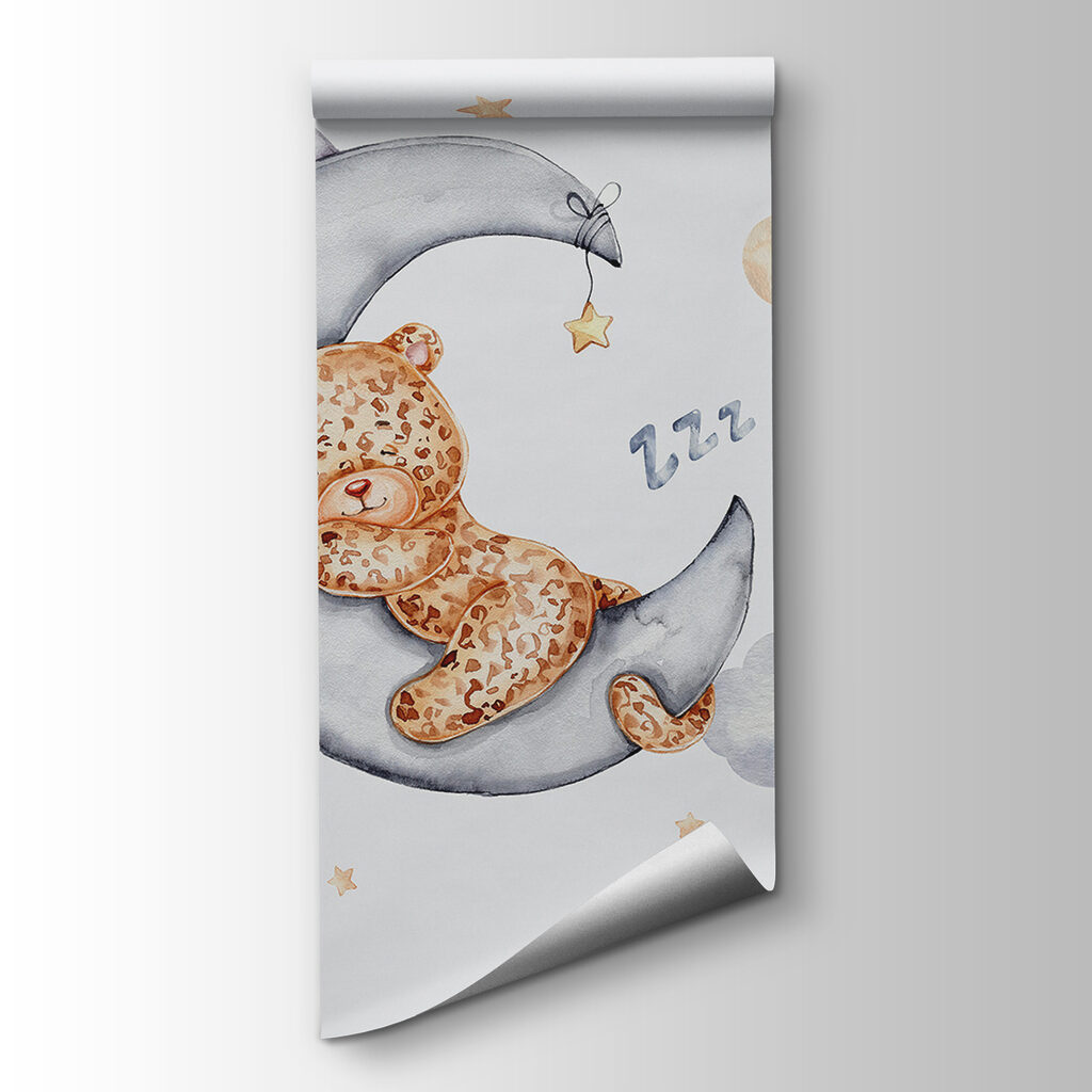 A teddy bear sleeping on the moon A teddy bear sleeping on the moon