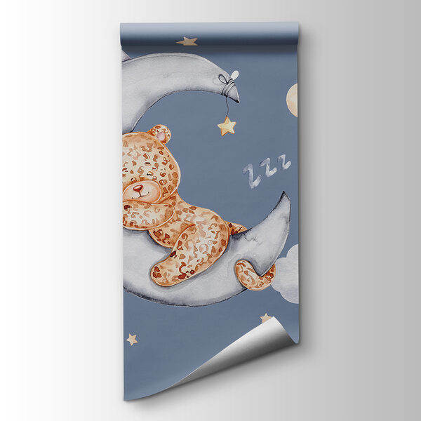 A teddy bear sleeping on the moon A teddy bear sleeping on the moon